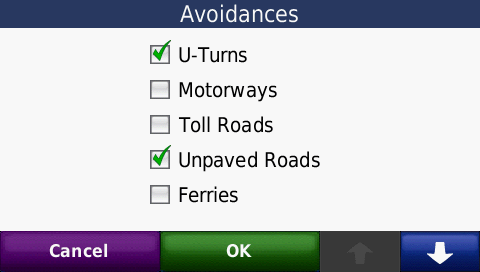 Avoidance settings